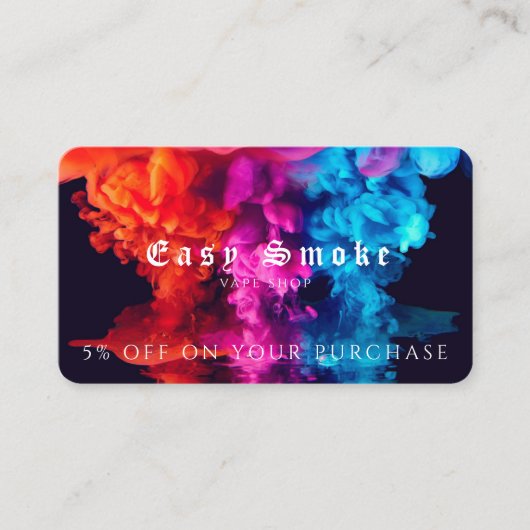 Vape Shop Business Rabattkarte Visitenkarte (Vorderseite)