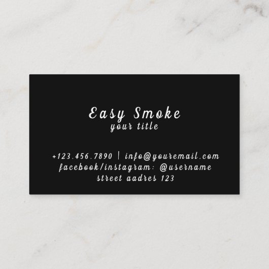 Vape Shop Business Rabattkarte Visitenkarte (Rückseite)
