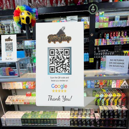 Vape Shop Google Review Pedesté Standvorlage Sockelschild