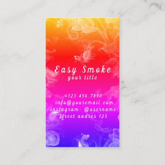 Vape Shop Green Rainbow Leafs Smoke Business Card Visitenkarte (Rückseite)