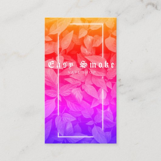 Vape Shop Green Rainbow Leafs Smoke Business Card Visitenkarte (Vorderseite)