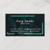 Vape Shop Neon Green Leaf Business Card Visitenkarte (Rückseite)