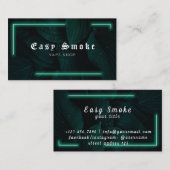 Vape Shop Neon Green Leaf Business Card Visitenkarte (Vorne/Hinten)