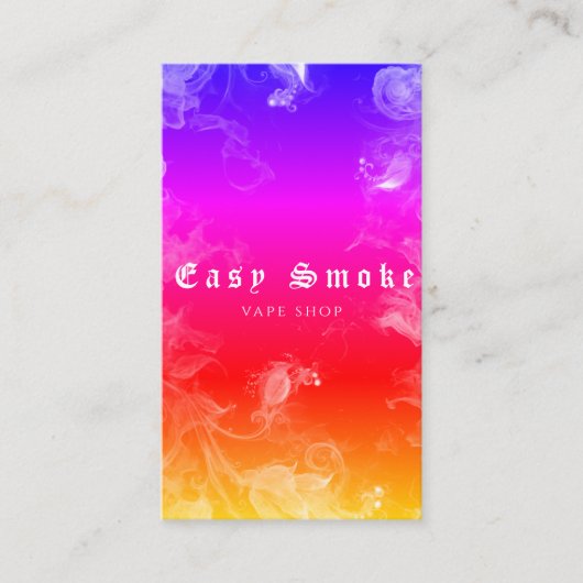 Vape Shop Rainbow Smoke Business Card Visitenkarte (Vorderseite)