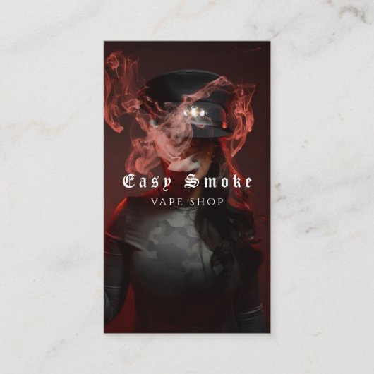 Vape Shop Smoke Black Business Card Visitenkarte (Vorderseite)
