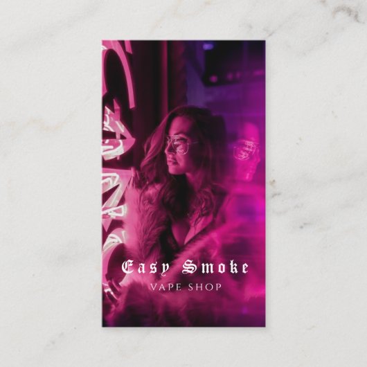 Vape Shop Smoke Black Business Card Visitenkarte (Vorderseite)