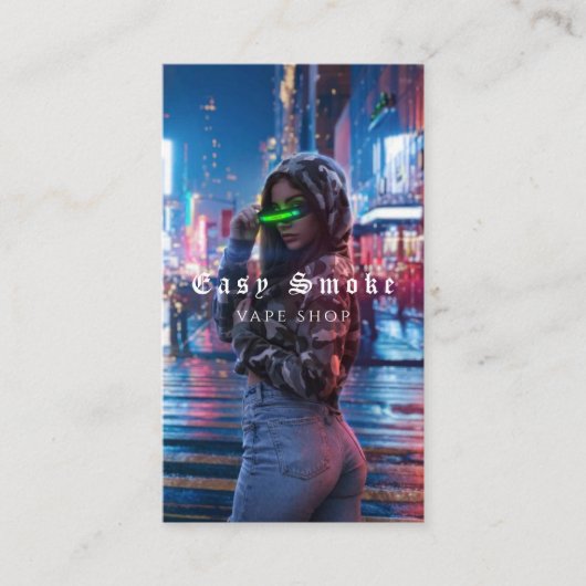 Vape Shop Smoke Black Business Card Visitenkarte (Vorderseite)