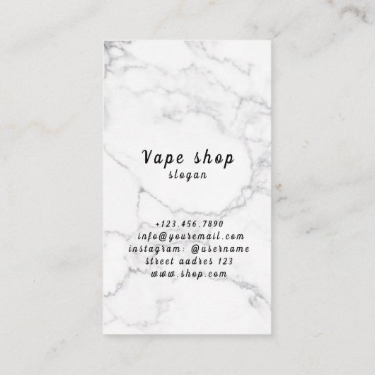 Vape Shop Zigarette Visitenkarte (Rückseite)