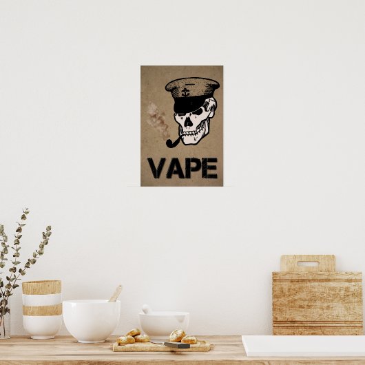 Vape Skull Smoke Grunge Poster (Küche)