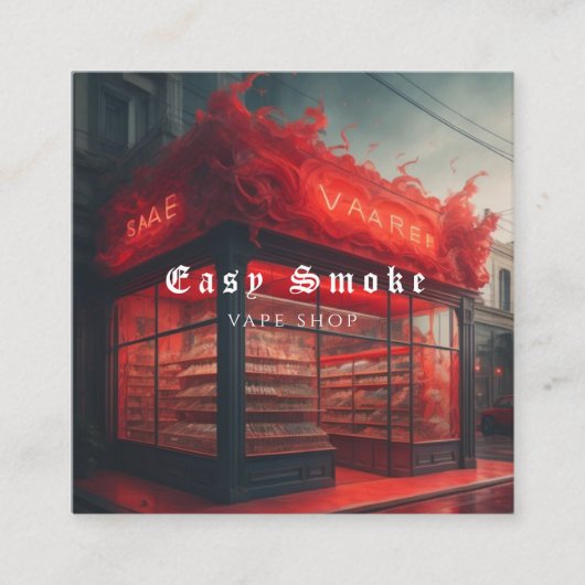Vape Smoke Shop Store Electronic Cigarette Quadratische Visitenkarte (Vorderseite)