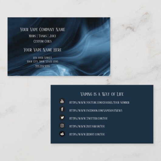 VAPE | VAPE Cloud Blue Visitenkarte (Vorne/Hinten)