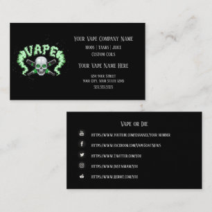 VAPE Vape Skull Business mit Social Media Visitenkarte