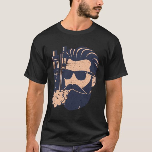 Vape Vaping Barted Man E-Zigarette T-Shirt (Vorderseite)