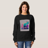 Vaperwave Aesthetic Glitch Cat Retrowave Synthwave Sweatshirt (Vorne ganz)