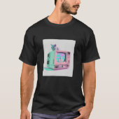 Vaperwave Aesthetic Glitch Cat Retrowave Synthwave T-Shirt (Vorderseite)