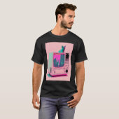 Vaperwave Aesthetic Glitch Cat Retrowave Synthwave T-Shirt (Vorne ganz)