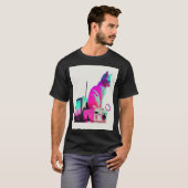 Vaperwave Aesthetic Glitch Cat Retrowave Synthwave T-Shirt (Vorne ganz)