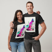 Vaperwave Aesthetic Glitch Cat Retrowave Synthwave T-Shirt (Unisex)