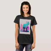 Vaperwave Aesthetic Glitch Cat Retrowave Synthwave T-Shirt (Vorne ganz)