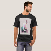 Vaperwave Aesthetic Glitch Cat Retrowave Synthwave T-Shirt (Vorne ganz)