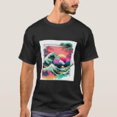 Vaperwave Aesthetic Glitch Great Wave Wave Synthwa T-Shirt (Vorderseite)
