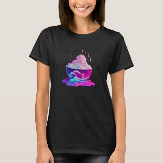 Vaperwave Aesthetic Glitch Palm Retrowave Synthwav T-Shirt (Vorderseite)