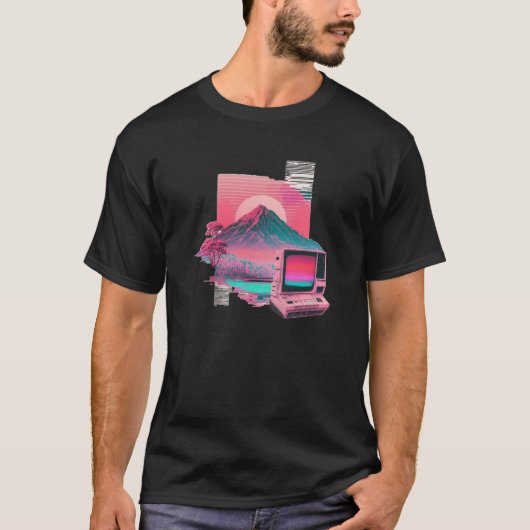 Vaperwave Aesthetic Glitch Retrowave Synthwave 1 T-Shirt (Vorderseite)
