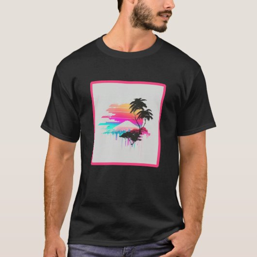 Vaperwave Aesthetic Glitch Retrowave Synthwave 2 T-Shirt (Vorderseite)