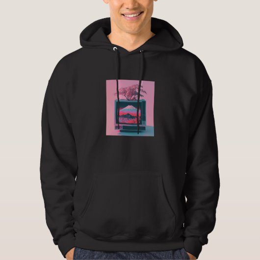 Vaperwave Aesthetic Glitch Retrowave Synthwave  4 Hoodie (Vorderseite)