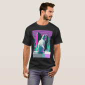 Vaperwave-Ästhetik-Glitch-Katze-Retrowave-Synthwav T-Shirt (Vorne ganz)