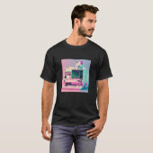 Vaperwave-Ästhetik-Glitch-Katze-Retrowave-Synthwav T-Shirt (Vorne ganz)