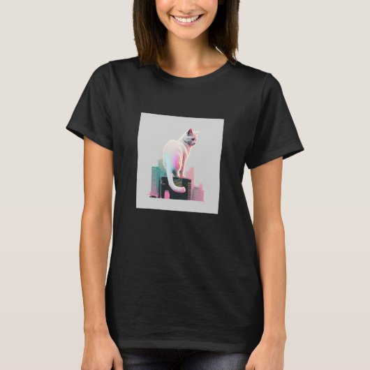 Vaperwave-Ästhetik-Glitch-Katze-Retrowave-Synthwav T-Shirt (Vorderseite)