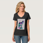 Vaperwave-Ästhetik-Glitch-Katze-Retrowave-Synthwav T-Shirt (Vorderseite Vollansicht)