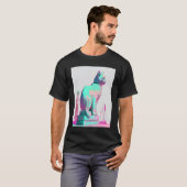 Vaperwave-Ästhetik-Glitch-Katze-Retrowave-Synthwav T-Shirt (Vorne ganz)