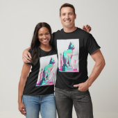 Vaperwave-Ästhetik-Glitch-Katze-Retrowave-Synthwav T-Shirt (Unisex)