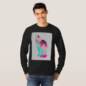 Vaperwave-Ästhetik-Glitch-Katze-Retrowave-Synthwav T-Shirt (Vorne ganz)