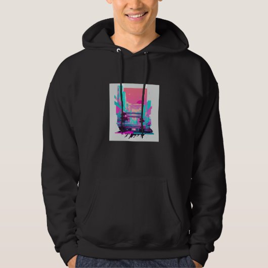 Vaperwave-Ästhetik-Glitch-Retrowave-Synthwave 11 Hoodie (Vorderseite)