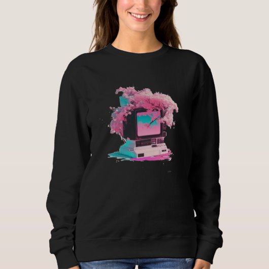 Vaperwave-Ästhetik Glitch Retrowave Synthwave  5 Sweatshirt (Vorderseite)