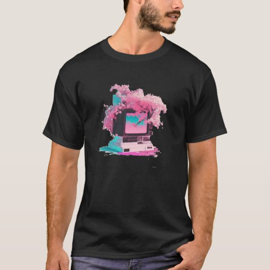 Vaperwave-Ästhetik Glitch Retrowave Synthwave 5 T-Shirt (Vorderseite)