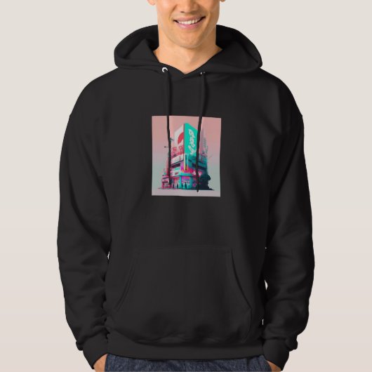 Vaperwave-Ästhetik-Glitch-Retrowave-Synthwave 9 Hoodie (Vorderseite)