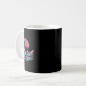 Vaperwave Ästhetische Glitch Great Wave Retrowave Kaffeetasse (Vorderseite Links)