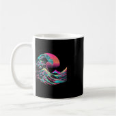 Vaperwave Ästhetische Glitch Great Wave Retrowave Kaffeetasse (Links)