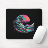 Vaperwave Ästhetische Glitch Great Wave Retrowave  Mousepad (Mit Mouse)