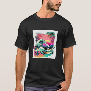 Vaperwave Ästhetische Glitch Great Wave Retrowave T-Shirt