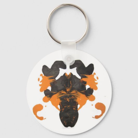 Vapid Orange Inkblot Design Schlüsselanhänger (Vorderseite)
