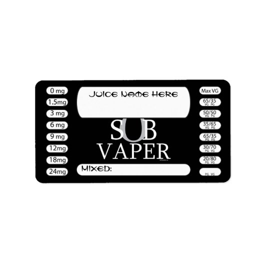 Vaping | DIY E-Juice Label SubVaper von VapeGoat Adressaufkleber (Vorne)