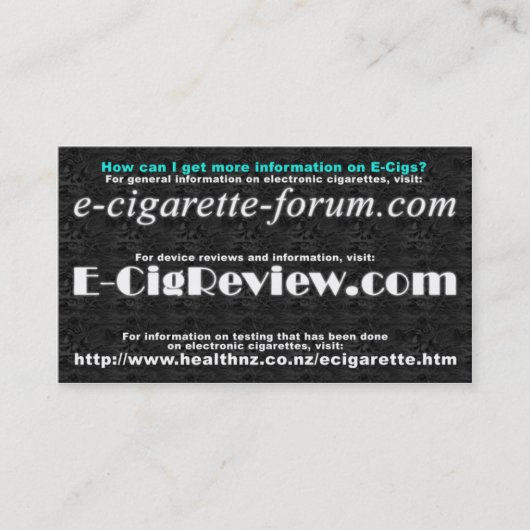 Vaping Info-Visitenkarte Visitenkarte (Vorderseite)