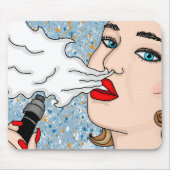 Vaping Lady Pop Art Retro Style Mousepad (Vorne)