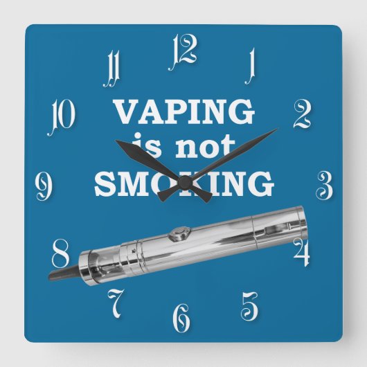 Vaping raucht nicht quadratische wanduhr (Vorderseite)