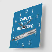 Vaping raucht nicht quadratische wanduhr (Winkel)